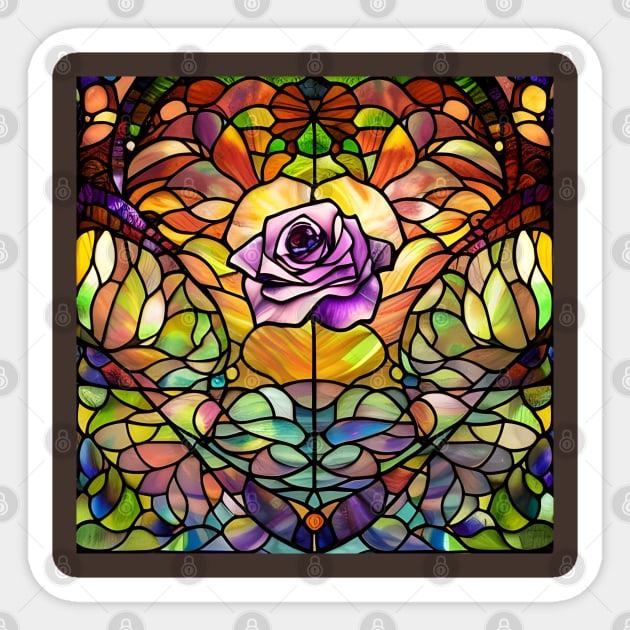 Stained Glass Rose Sticker by Chance Two Designs
